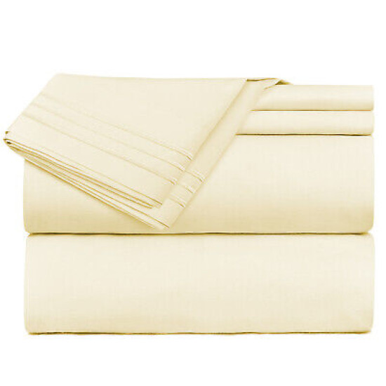 Premium Luxury Pleated Tailored Bed Skirt - 14” Drop Dust Ruffle, Twin - Yellow