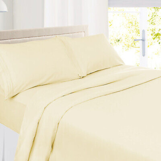 Premium Luxury Pleated Tailored Bed Skirt - 14” Drop Dust Ruffle, Twin - Yellow