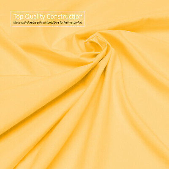 Premium Luxury Pleated Tailored Bed Skirt - 14” Drop Dust Ruffle, Twin - Yellow
