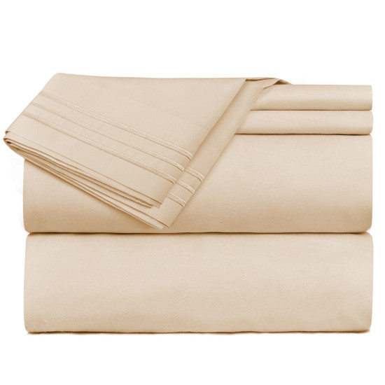 Premium Luxury Pleated Tailored Bed Skirt - 14” Drop Dust Ruffle, Twin - Yellow