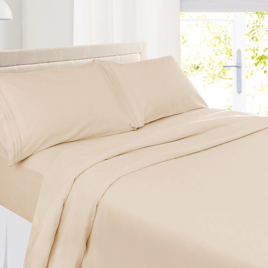 Premium Luxury Pleated Tailored Bed Skirt - 14” Drop Dust Ruffle, Twin - Yellow