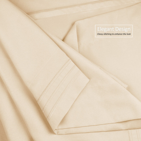 Premium Luxury Pleated Tailored Bed Skirt - 14” Drop Dust Ruffle, Twin - Yellow