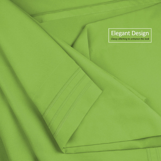 Premium Luxury Pleated Tailored Bed Skirt - 14” Drop Dust Ruffle, Twin - Yellow