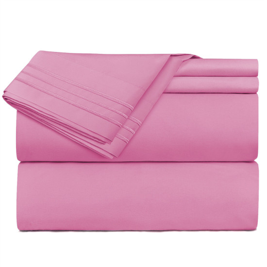 Premium Luxury Pleated Tailored Bed Skirt - 14” Drop Dust Ruffle, Twin - Yellow