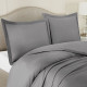 Duvet Cover Set Soft Brushed Comforter Cover W/Pillow Sham, Gray - Cal King