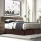 Solid Luxury Pleated Tailored Bed Skirt - 14” Drop Dust Ruffle, Queen -Chocolate