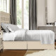 Solid Luxury Pleated Tailored Bed Skirt - 14” Drop Dust Ruffle, Full-Cream Beige