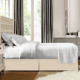 Solid Luxury Pleated Tailored Bed Skirt - 14” Drop Dust Ruffle, Full-Cream Beige