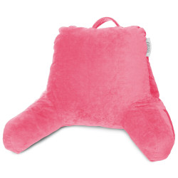 Soft Foam Reading Pillow, TV & Bed Rest Pillow, Arms Support With Pockets - Pink