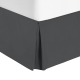 Solid Luxury Pleated Tailored Bed Skirt - 14” Drop Dust Ruffle, Cal King - Gray