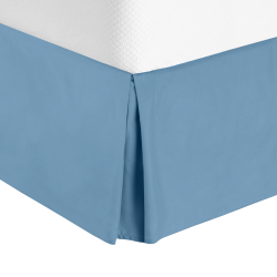 Hotel Luxury Pleated Tailored Bed Skirt - 14” Drop Dust Ruffle, Full-Blue Heaven