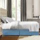 Hotel Luxury Pleated Tailored Bed Skirt - 14” Drop Dust Ruffle, Full-Blue Heaven