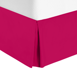 Luxury Pleated Tailored Bed Skirt - 14” Drop Dust Ruffle, Cal King - Hot Pink
