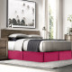 Luxury Pleated Tailored Bed Skirt - 14” Drop Dust Ruffle, Cal King - Hot Pink