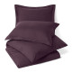 Duvet Cover Set Soft Brushed Comforter Cover W/Pillow Sham, Eggplant - King