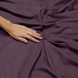 Duvet Cover Set Soft Brushed Comforter Cover W/Pillow Sham, Eggplant - King