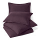 Duvet Cover Set Soft Brushed Comforter Cover W/Pillow Sham, Eggplant - King