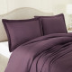 Duvet Cover Set Soft Brushed Comforter Cover W/Pillow Sham, Eggplant - King