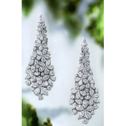 Handmade CZ Dangle Earring High Cocktail Jewelry For Women 925 Sterling Silver