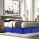 Hotel Luxury Pleated Tailored Bed Skirt - 14” Drop Dust Ruffle, King -Royal Blue