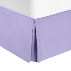 Luxury Pleated Tailored Bed Skirt - 14” Drop Dust Ruffle, Cal King - Lavender