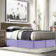 Luxury Pleated Tailored Bed Skirt - 14” Drop Dust Ruffle, Cal King - Lavender