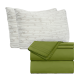Set of 4 Piece Hotel Luxury Bed Sheet Set and 2 Hypoallergenic Bamboo Pillows