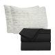 Set of 4 Piece Hotel Luxury Bed Sheet Set and 2 Hypoallergenic Bamboo Pillows