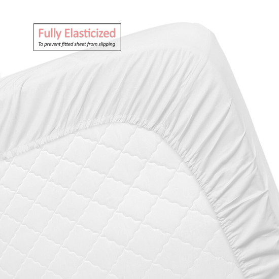 Set of 4 Piece Hotel Luxury Bed Sheet Set and 2 Hypoallergenic Bamboo Pillows