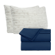 Set of 4 Piece Hotel Luxury Bed Sheet Set and 2 Hypoallergenic Bamboo Pillows