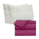 Set of 4 Piece Hotel Luxury Bed Sheet Set and 2 Hypoallergenic Bamboo Pillows