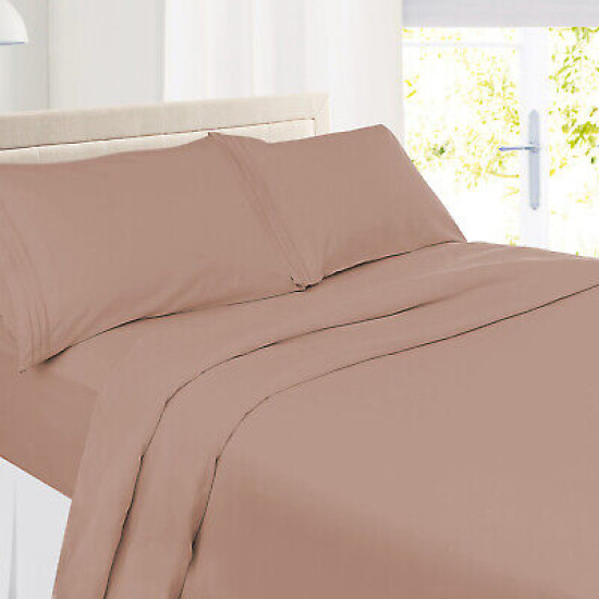 Set of 4 Piece Hotel Luxury Bed Sheet Set and 2 Hypoallergenic Bamboo Pillows