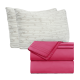 Set of 4 Piece Hotel Luxury Bed Sheet Set and 2 Hypoallergenic Bamboo Pillows