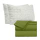 Set of 4 Piece Hotel Luxury Bed Sheet Set and 2 Hypoallergenic Bamboo Pillows