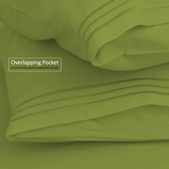 Set of 4 Piece Hotel Luxury Bed Sheet Set and 2 Hypoallergenic Bamboo Pillows