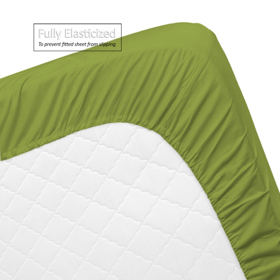 Set of 4 Piece Hotel Luxury Bed Sheet Set and 2 Hypoallergenic Bamboo Pillows