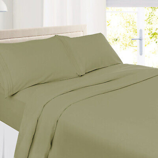 Set of 4 Piece Hotel Luxury Bed Sheet Set and 2 Hypoallergenic Bamboo Pillows