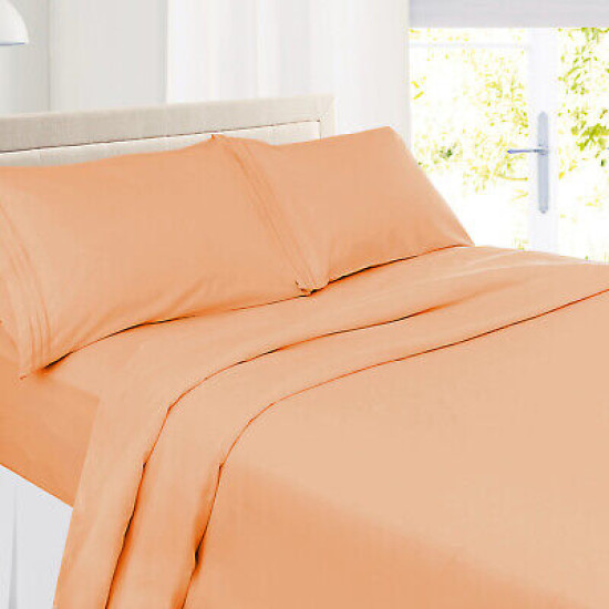 Set of 4 Piece Hotel Luxury Bed Sheet Set and 2 Hypoallergenic Bamboo Pillows