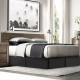 Hotel Luxury Pleated Tailored Bed Skirt - 14” Drop Dust Ruffle, Cal King - Black