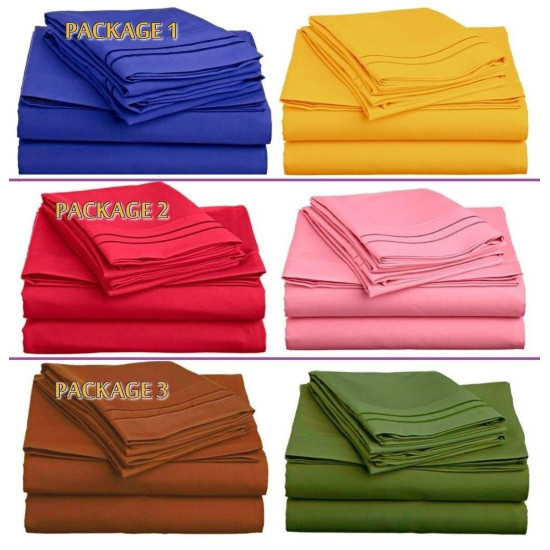 MOTHERS DAY GIFT: 2 SETS OF 1500 SERIES 4 PIECE DEEP POCKET BED SHEET SETS