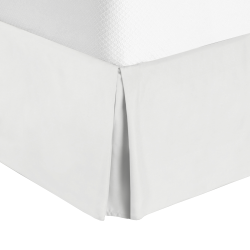 Hotel Luxury Pleated Tailored Bed Skirt - 14” Drop Dust Ruffle, Cal King - White