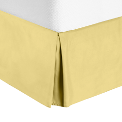 Luxury Pleated Tailored Bed Skirt - 14” Drop Dust Ruffle,Cal King-Custard Yellow