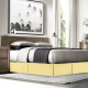 Luxury Pleated Tailored Bed Skirt - 14” Drop Dust Ruffle,Cal King-Custard Yellow