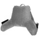 Super Soft Reading Pillow, TV & Bed Rest Pillow, Arms Support With Pockets -Gray