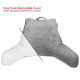 Super Soft Reading Pillow, TV & Bed Rest Pillow, Arms Support With Pockets -Gray