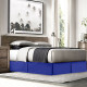 Luxury Pleated Tailored Bed Skirt - 14” Drop Dust Ruffle, Twin XL - Royal Blue
