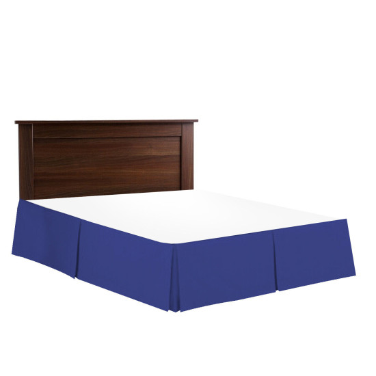 Luxury Pleated Tailored Bed Skirt - 14” Drop Dust Ruffle, Twin XL - Royal Blue