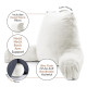 Large Soft Reading & TV Bed Rest Pillow +2 Neck & Lumbar Pillows, W/Pocket-White