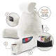 Large Soft Reading & TV Bed Rest Pillow +2 Neck & Lumbar Pillows, W/Pocket-White