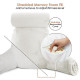 Large Soft Reading & TV Bed Rest Pillow +2 Neck & Lumbar Pillows, W/Pocket-White